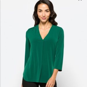 New 41 Hawthorn V-Neck Stretch 3Q Sleeve Knit Top Size XL